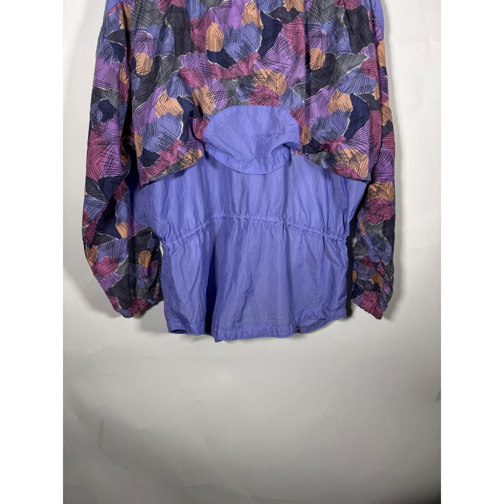 Vintage Reebok Womens Purple Abstract Print Full Zip Windbreaker Jacket Small - Picture 5 of 7